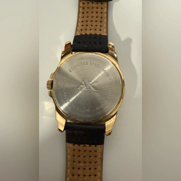ANNE KLEIN 10/9656 WOMENS WATCH. BLACK LEATHER BAND. - Picture 6 of 12